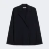 Double-breasted viscose crepe jacket, ultramarine Double-breasted viscose crepe jacket, ultramarine