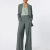 Double-breasted wool and silk blazer, dark green Double-breasted wool and silk blazer, dark green