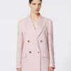 Double-breasted wool, mohair and silk blazer, beige pink Double-breasted wool, mohair and silk blazer, beige pink