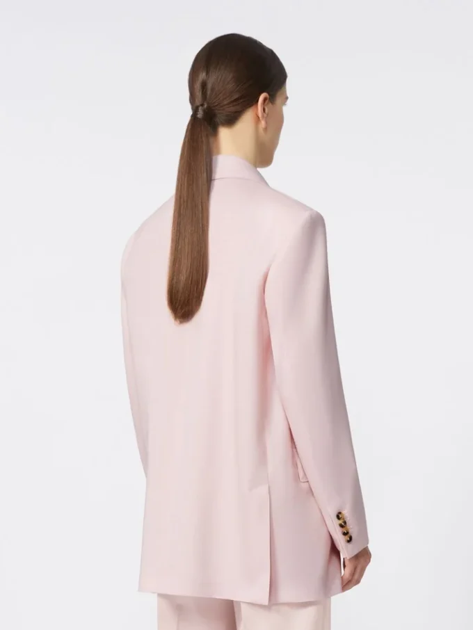 Double-breasted wool, mohair and silk blazer, beige pink Double-breasted wool, mohair and silk blazer, beige pink