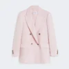 Double-breasted wool, mohair and silk blazer, beige pink Double-breasted wool, mohair and silk blazer, beige pink