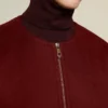 Double cashmere cape coat, dark red