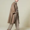 Double cashmere cape coat, turtledove