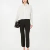 Double-faced viscose canvas trousers, black Double-faced viscose canvas trousers, black