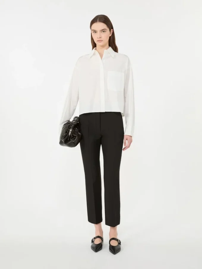 Double-faced viscose canvas trousers, black Double-faced viscose canvas trousers, black