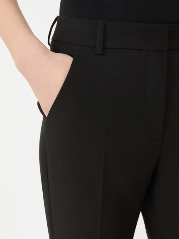 Double-faced viscose canvas trousers, black Double-faced viscose canvas trousers, black