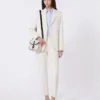 Double-faced viscose canvas trousers, ivory Double-faced viscose canvas trousers, ivory