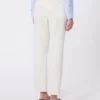 Double-faced viscose canvas trousers, ivory Double-faced viscose canvas trousers, ivory