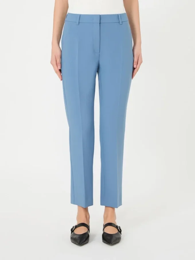 Double-faced viscose canvas trousers, light blue Double-faced viscose canvas trousers, light blue