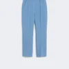 Double-faced viscose canvas trousers, light blue Double-faced viscose canvas trousers, light blue