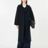 Double-faced wool-blend coat, navy Double-faced wool-blend coat, navy