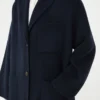 Double-faced wool-blend coat, navy Double-faced wool-blend coat, navy