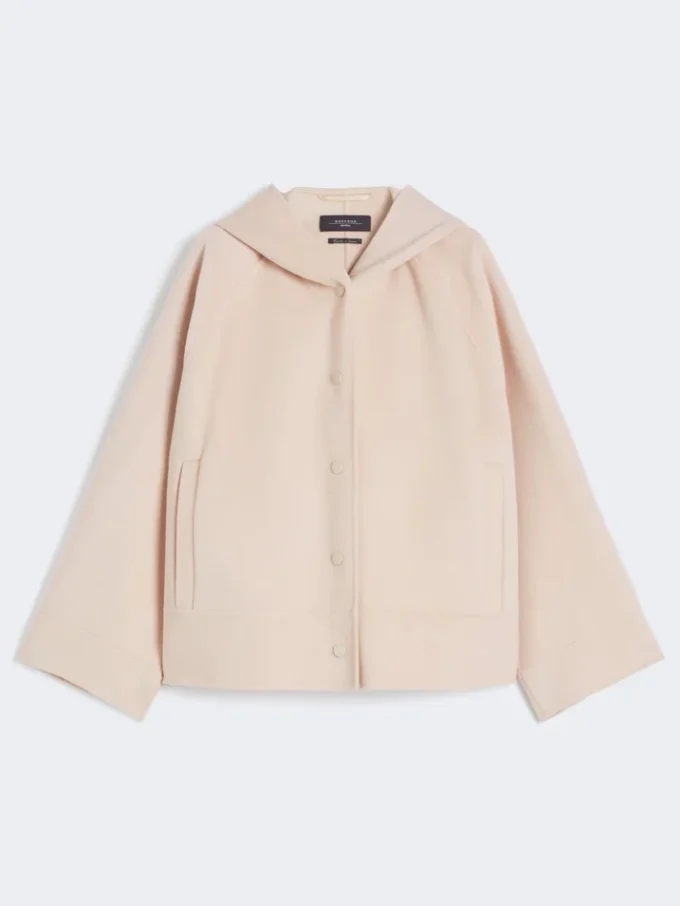 Double-faced wool-blend coat, sand