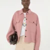 Double-faced wool-blend jacket, antique rose