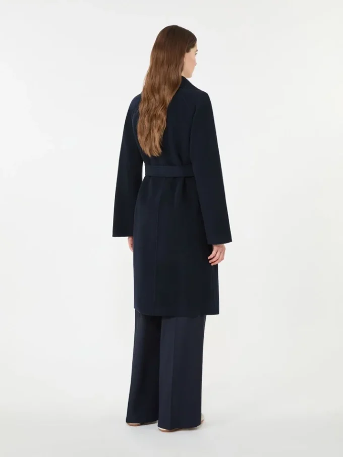 Double-faced wool-blend robe coat, navy Double-faced wool-blend robe coat, navy