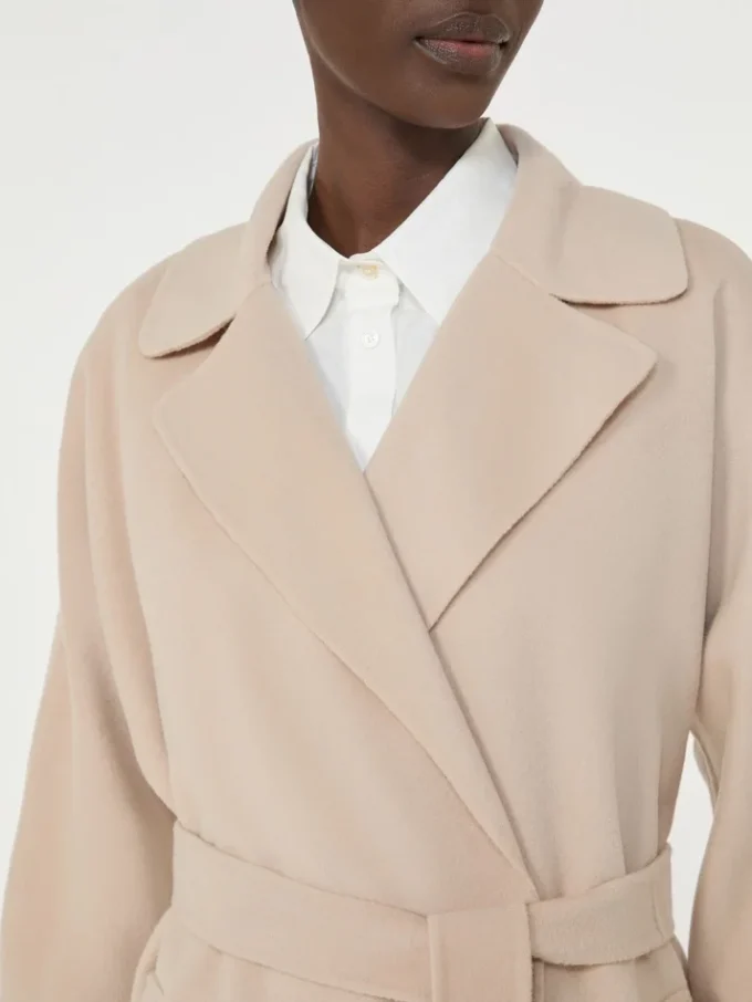 Double-faced wool-blend robe coat, sand Double-faced wool-blend robe coat, sand