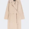 Double-faced wool-blend robe coat, sand Double-faced wool-blend robe coat, sand