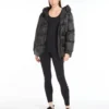 Down jacket in water-repellent canvas, black