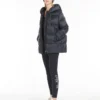 Down jacket in water-repellent canvas, midnightblue