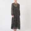 Dress in printed chiffon, black Dress in printed chiffon, black