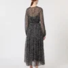 Dress in printed chiffon, black Dress in printed chiffon, black