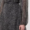 Dress in printed chiffon, black Dress in printed chiffon, black