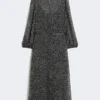 Dress in printed chiffon, black Dress in printed chiffon, black