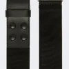 Elasticated webbing and leather wide belt, black Elasticated webbing and leather wide belt, black