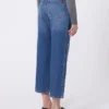 Embroidered denim jeans, navy