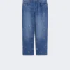 Embroidered denim jeans, navy