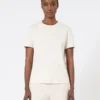 Embroidered jersey t-shirt, sand