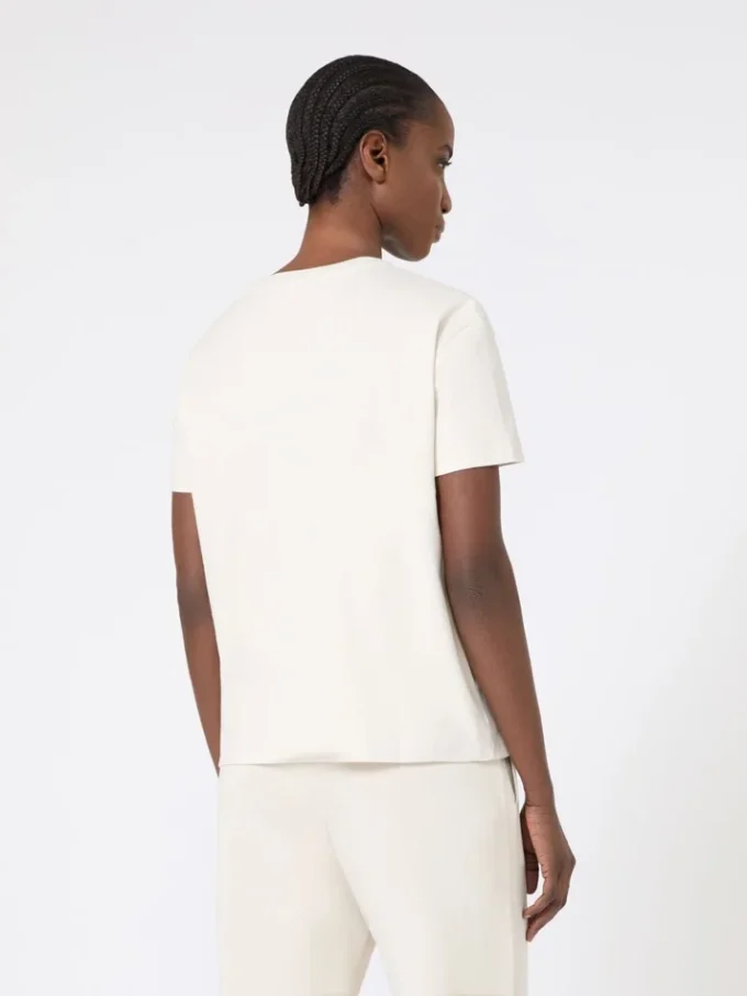 Embroidered jersey t-shirt, sand