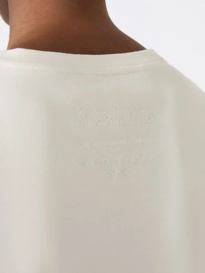 Embroidered jersey t-shirt, sand