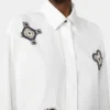 Embroidered poplin shirt, optical white