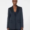 Envers satin blazer, midnightblue