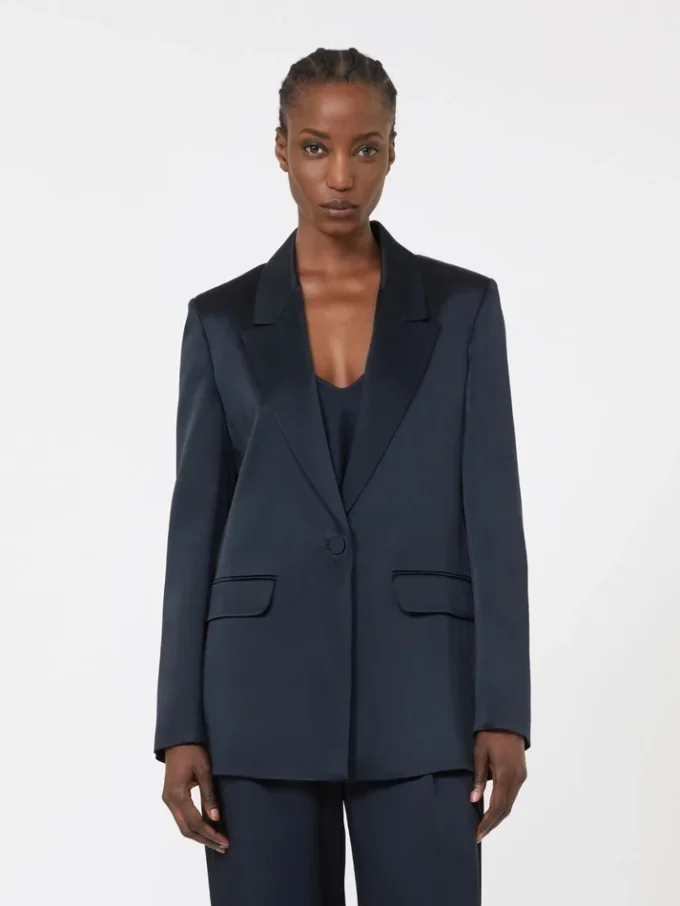 Envers satin blazer, midnightblue