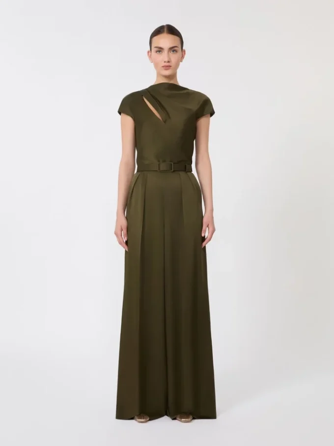 Envers satin jumpsuit, moss green Envers satin jumpsuit, moss green