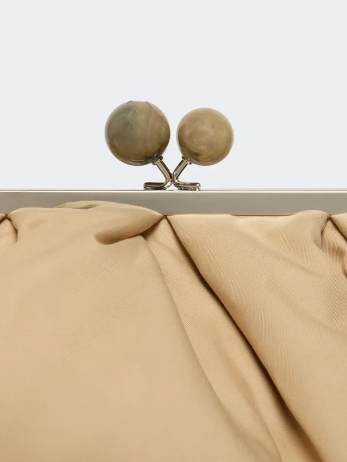 Extra-large padded technical gabardine pasticcino bag, beige Extra-large padded technical gabardine pasticcino bag, beige