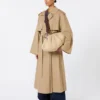 Extra-large padded technical gabardine pasticcino bag, beige Extra-large padded technical gabardine pasticcino bag, beige