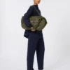 Extra-large technical gabardine pasticcino bag, sage green