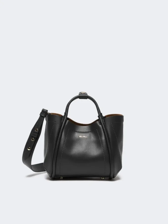 Extra-small leather marine bag, black