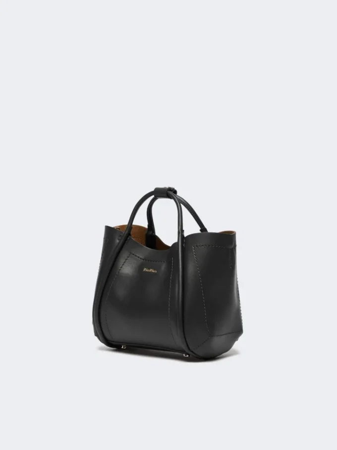 Extra-small leather marine bag, black