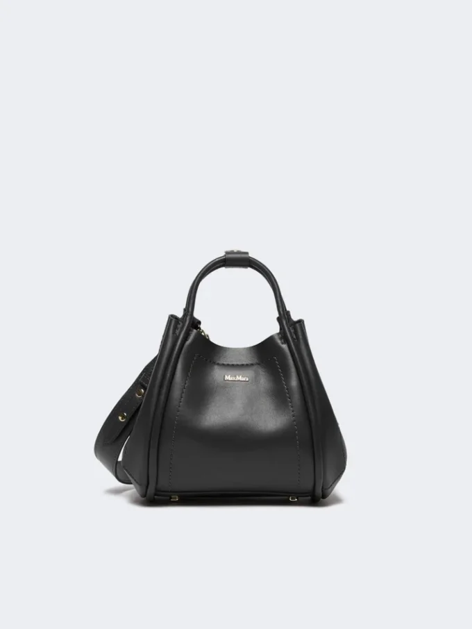 Extra-small leather marine bag, black