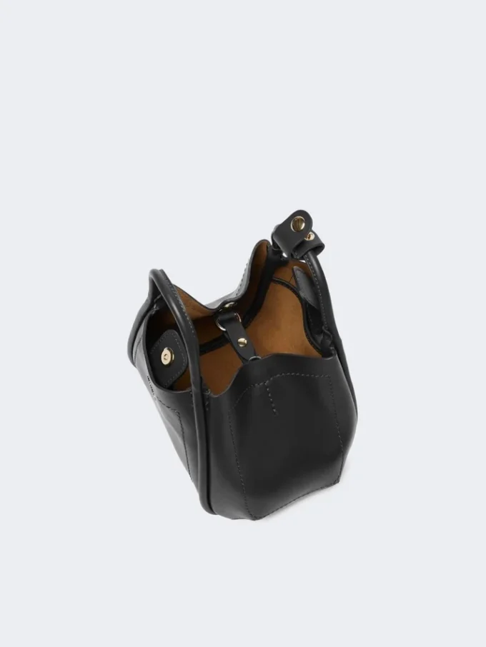 Extra-small leather marine bag, black