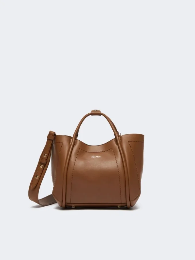 Extra-small leather marine bag, brown bronze
