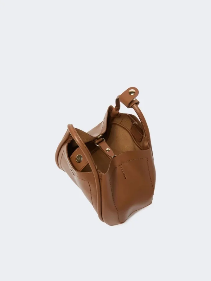 Extra-small leather marine bag, brown bronze