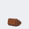 Extra-small marine bag in diamond-patterned basketweave, amber brown