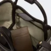Extra-small marine bag in diamond-patterned basketweave, dark brown