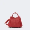 Extra-small raffia-look basketweave marine bag, red