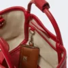 Extra-small raffia-look basketweave marine bag, red